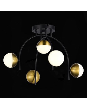 SLE6500-402-05 Люстра потолочная Черный,Золотистый/Белый LED 5*8W 4000K AARNIO-foto4