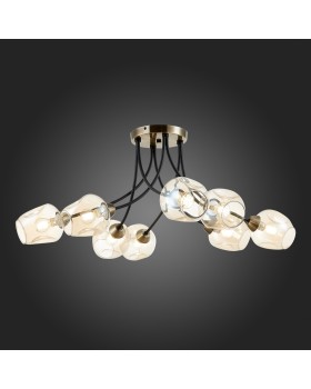 SLE205302-08 Светильник потолочный Бронза, Черный/Янтарный E14 8*40W BESANO-foto7