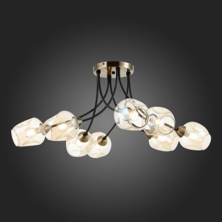 SLE205302-08 Светильник потолочный Бронза, Черный/Янтарный E14 8*40W BESANO-foto7