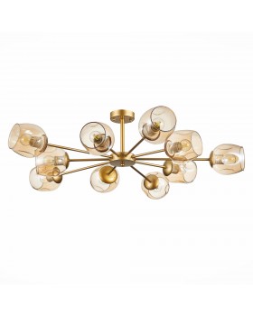 SLE155412-10 Люстра потолочная Золотистый/Янтарный E27 10*60W PALLO-foto2