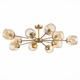 SLE155412-10 Люстра потолочная Золотистый/Янтарный E27 10*60W PALLO-foto2