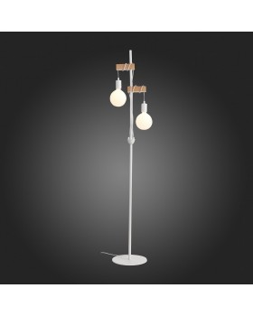 SL1142.505.01 Торшер Белый, Светлое дерево E27 2*60W BAGETTI-foto7