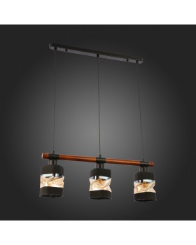 SLE114403-03 Светильник подвесной Черный, Темное дерево/Черный, Прозрачный, Янтарный E27 3*60W ABIRITTO-foto8