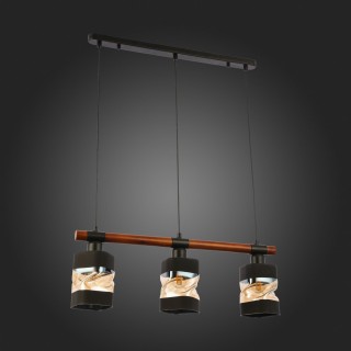 SLE114403-03 Светильник подвесной Черный, Темное дерево/Черный, Прозрачный, Янтарный E27 3*60W ABIRITTO-foto8