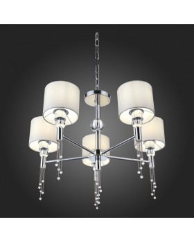 SLE105173-05 Светильник подвесной Хром/Серый E27 5*60W PRIMMA-foto3