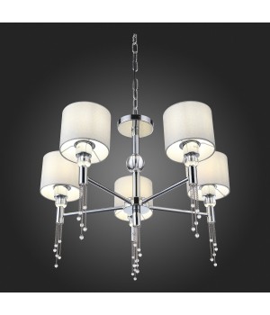 SLE105173-05 Светильник подвесной Хром/Серый E27 5*60W PRIMMA-foto3