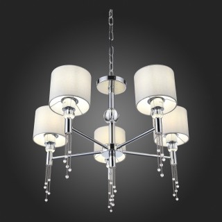 SLE105173-05 Светильник подвесной Хром/Серый E27 5*60W PRIMMA-foto3