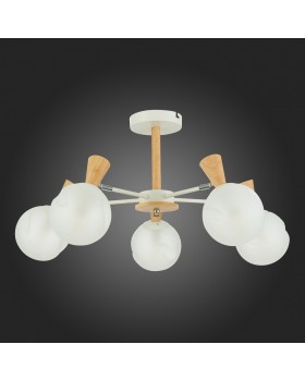 SLE220702-05 Люстра потолочная Белый, Светлое дерево/Белый E14 5*40W CATANIA-foto8