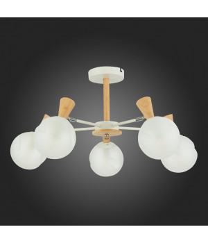 SLE220702-05 Люстра потолочная Белый, Светлое дерево/Белый E14 5*40W CATANIA-foto8