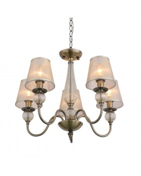 SL185.303.05 Люстра подвесная, потолочная Бронза, Прозрачный/Бежевый, Бронза E14 5*40W GRAZIA-foto2