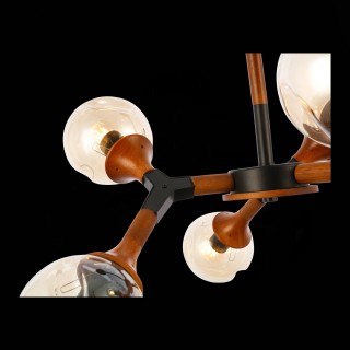 SLE109402-06 Люстра потолочная Черный, Темное дерево/Прозрачный, Янтарный E27 6*60W RAQUEL-foto4