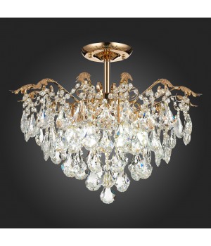 SLE160202-06 Светильник потолочный Французское золото/Прозрачный E27 6*60W KRISTO-foto7