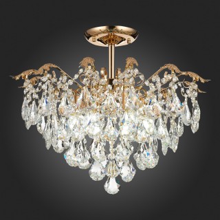 SLE160202-06 Светильник потолочный Французское золото/Прозрачный E27 6*60W KRISTO-foto7