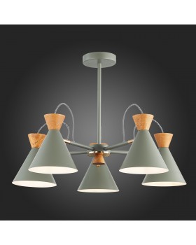 SLE125112-05 Люстра потолочная Серый, Золотой/Серый, Темное дерево E14 5*40W Modica-foto5