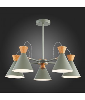 SLE125112-05 Люстра потолочная Серый, Золотой/Серый, Темное дерево E14 5*40W Modica-foto5