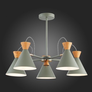 SLE125112-05 Люстра потолочная Серый, Золотой/Серый, Темное дерево E14 5*40W Modica-foto5