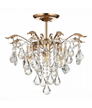 SLE160202-04 Светильник потолочный Французское золото/Прозрачный E27 4*60W KRISTO-foto2