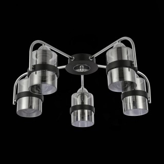 SLE102002-05 Люстра потолочная Черный, Хром/Дымчатый E27 5*40W FIUMO-foto5