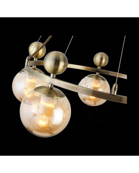 SLE106303-05 Люстра подвесная Бронзовый/Прозрачный, Янтарный E27 5*60W PECHIO-foto6