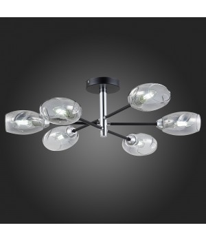 SLE155512-06 Люстра потолочная Черный, Хром/Дымчатый E14 6*40W GLOA-foto5