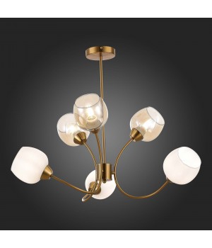SLE1136-302-06 Люстра потолочная Латунь/Белый, Коньячный E27 6*60W TRATTI-foto5