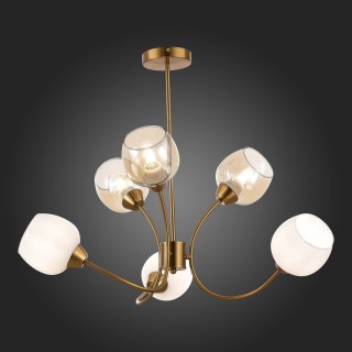 SLE1136-302-06 Люстра потолочная Латунь/Белый, Коньячный E27 6*60W TRATTI-foto5