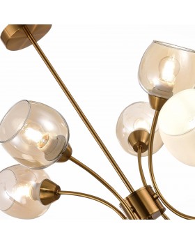 SLE1136-302-08 Люстра потолочная Латунь/Белый, Коньячный E27 8*60W TRATTI-foto3