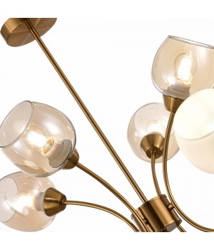 SLE1136-302-08 Люстра потолочная Латунь/Белый, Коньячный E27 8*60W TRATTI-foto3