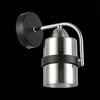 SLE102001-01 Бра Черный, Хром/Дымчатый E27 1*40W FIUMO-foto4