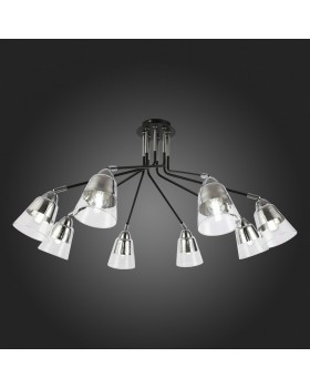 SLE102902-08 Люстра потолочная Черный, Хром/Прозрачный E27 8*40W LIRINO-foto7