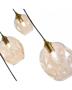 SL1188.303.09 Люстра подвесная ST-Luce Латунь/Коньячный E14/E27 5+4*40W IDESIA-foto3