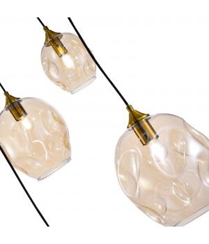 SL1188.303.09 Люстра подвесная ST-Luce Латунь/Коньячный E14/E27 5+4*40W IDESIA-foto3