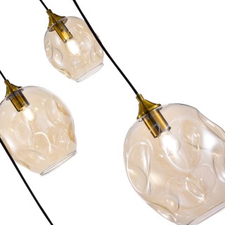 SL1188.303.09 Люстра подвесная ST-Luce Латунь/Коньячный E14/E27 5+4*40W IDESIA-foto3