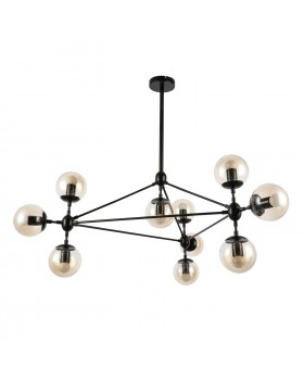 SLE154903-10 Люстра подвесная Черный/Янтарный E27 10*40W LACOTTA-foto2