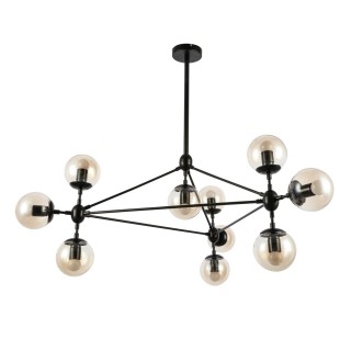 SLE154903-10 Люстра подвесная Черный/Янтарный E27 10*40W LACOTTA-foto2