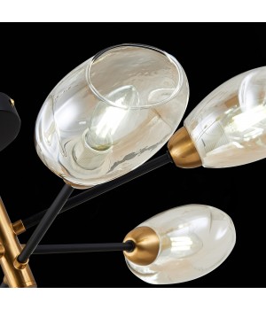 SLE155502-06 Люстра потолочная Черный, Латунь/Янтарный E14 6*40W GLOA-foto7