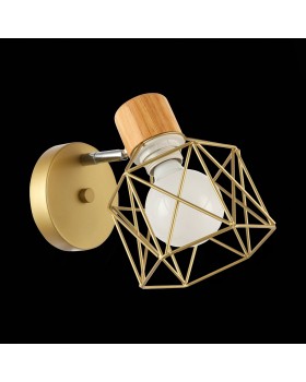 SLE110401-01 Светильник настенный Золотистый, Светлое дерево/Золотистый E27 1*60W STELITTO-foto8