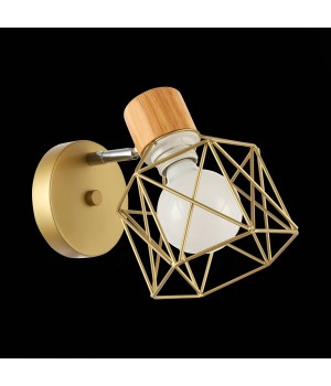 SLE110401-01 Светильник настенный Золотистый, Светлое дерево/Золотистый E27 1*60W STELITTO-foto8