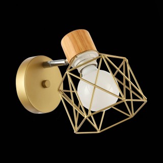 SLE110401-01 Светильник настенный Золотистый, Светлое дерево/Золотистый E27 1*60W STELITTO-foto8