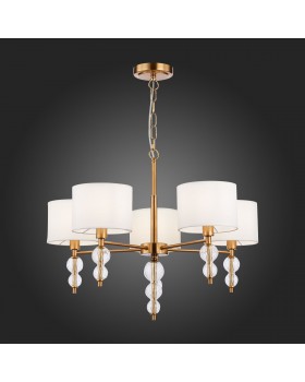 SLE105713-05 Люстра подвесная Латунь, Прозрачный/Белый E14 5*40W RAMER-foto5