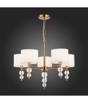 SLE105713-05 Люстра подвесная Латунь, Прозрачный/Белый E14 5*40W RAMER-foto5