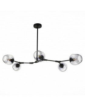 SLE154843-05 Светильник подвесной Черный/Дымчатый E27 5*40W RAMETTO-foto2