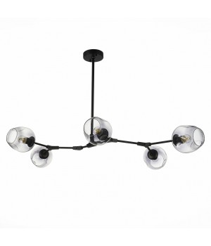 SLE154843-05 Светильник подвесной Черный/Дымчатый E27 5*40W RAMETTO-foto2