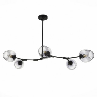 SLE154843-05 Светильник подвесной Черный/Дымчатый E27 5*40W RAMETTO-foto2