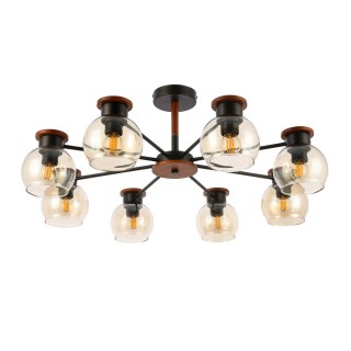 SLE108102-08 Люстра потолочная Черный, Темное дерево/Прозрачный, Янтарный E27 8*60W RASCO-foto2