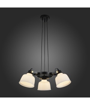 SL714.403.03 Люстра подвесная Черный с золотом/Белый E14 3*40W ALETANTE-foto3