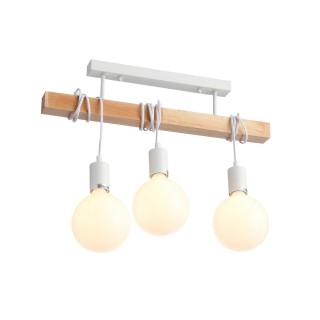 SL1142.503.03 Люстра потолочная Белый, Светлое дерево E27 3*60W BAGETTI-foto2