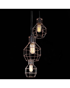 SL192.303.08 Светильник подвесной Черный/Латунь E27 8*60W RETE-foto4