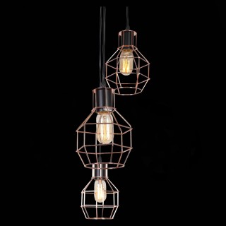 SL192.303.08 Светильник подвесной Черный/Латунь E27 8*60W RETE-foto4