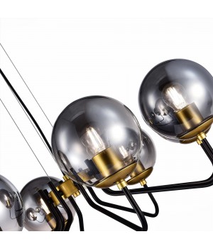 SLE1097-303-08 Люстра подвесная Матовое золото/Дымчатый E27 8*60W SCORZE-foto3